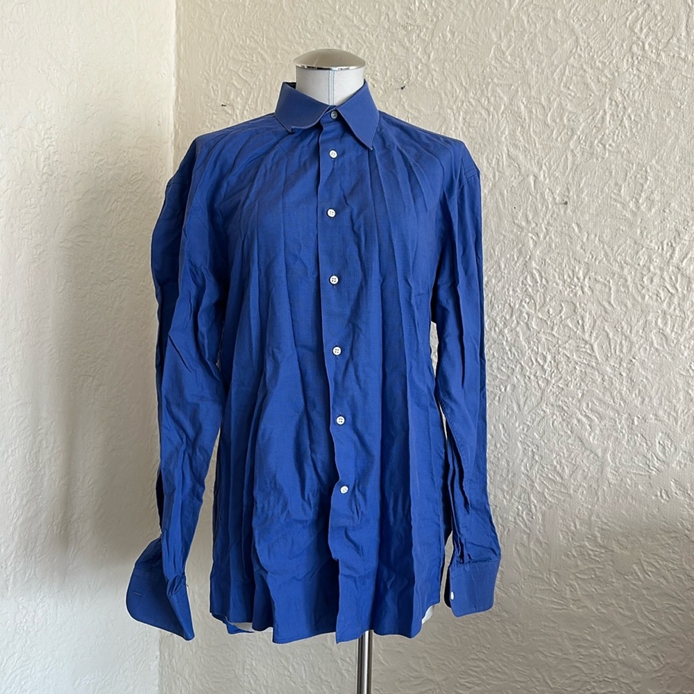 Ermenegildo Zegna Blue Button Up Shirt 40 15 3/4